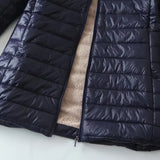Fleece-Lined Longline Puffer Jacket with Hood | Vicky