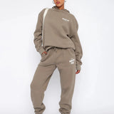 Relaxed Cropped Hoodie and Jogger Set | Mireya