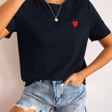 Closette | Heart Detail T-shirt For Women