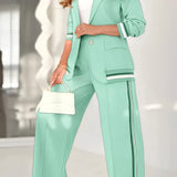 Sporty Tailored Blazer and Wide-Leg Co-Ord Set | Sorrel