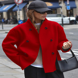 Cozy Stand Collar Long Sleeve Coat | Blythe