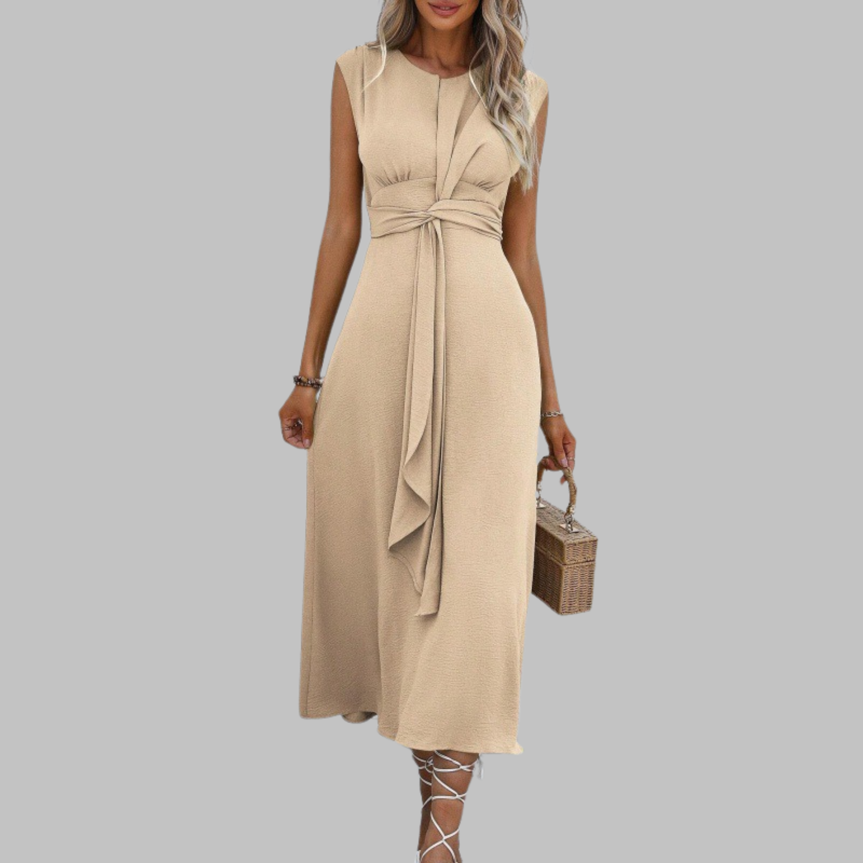 Sleeveless Round Neck Maxi Dress For Woman