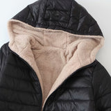 Fleece-Lined Longline Puffer Jacket with Hood | Vicky