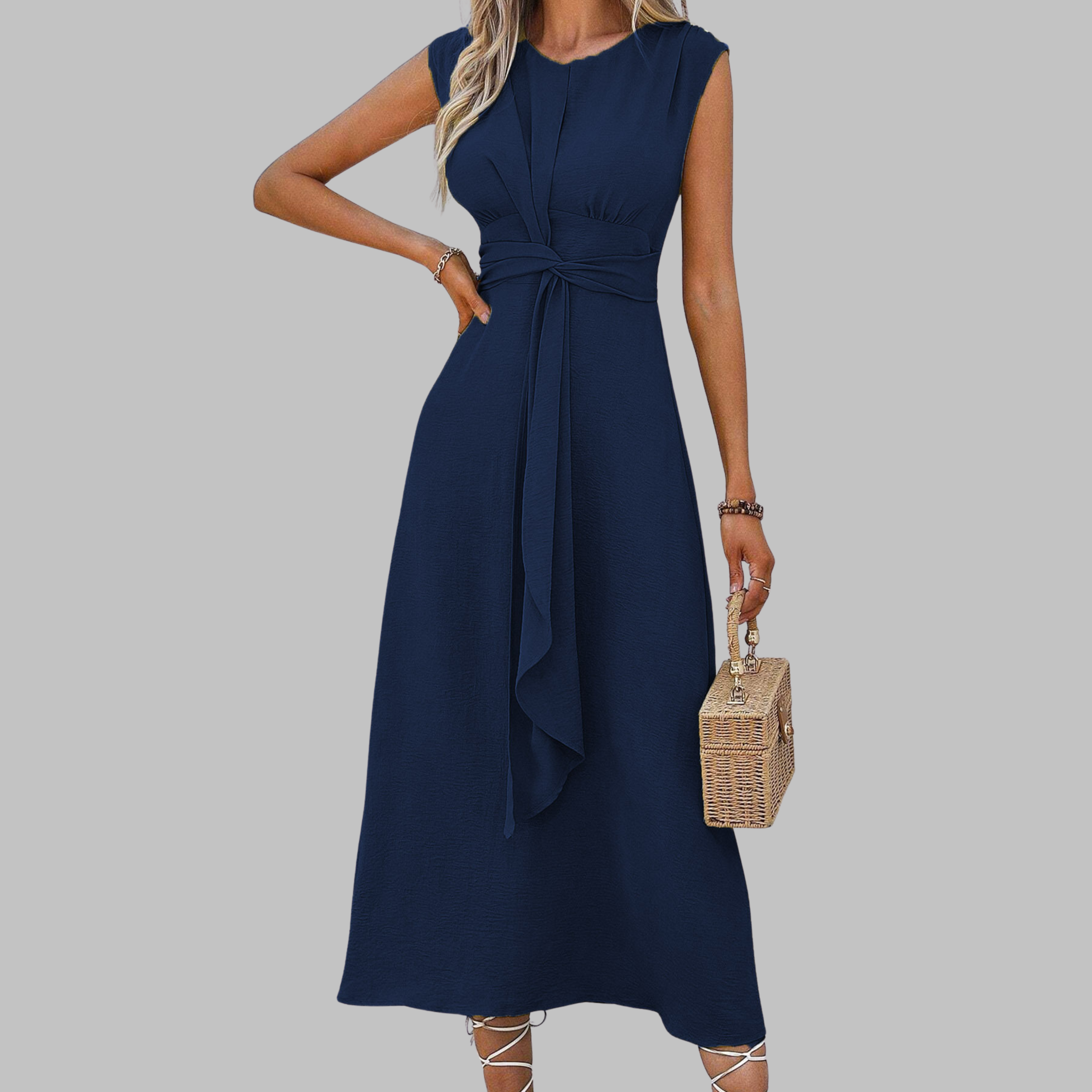 Sleeveless Round Neck Maxi Dress For Woman