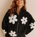 Floral Teddy Jacket with Cropped Fit | Liora