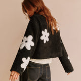 Floral Teddy Jacket with Cropped Fit | Liora