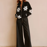 Floral Teddy Jacket with Cropped Fit | Liora