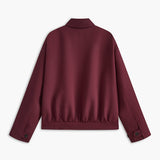 Minimalist Burgundy Jacket with Zip Closure | Elena