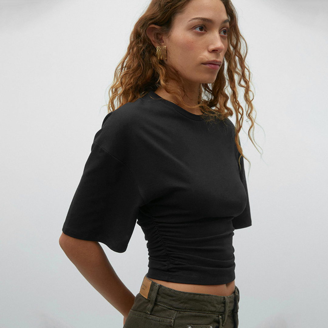 Closette | Waist Fitted Short Sleeve Top For Woman