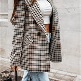 Double-Breasted Check Blazer with Tailored Fit | Briony