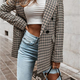 Double-Breasted Check Blazer with Tailored Fit | Briony