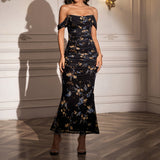 Closette | Off Shoulder Backless Mermaid Dress For Woman
