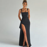 Elegant Open Back Slip Maxi Dress For Woman