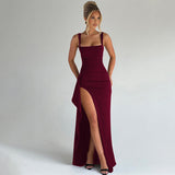 Elegant Open Back Slip Maxi Dress For Woman