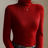 Closette | High Neck Slim Fit Ribbed Knit Top For Woman
