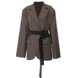 Tailored Belted Blazer Jacket with Structured Fit | Elviora