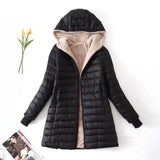 Fleece-Lined Longline Puffer Jacket with Hood | Vicky