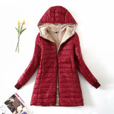 Fleece-Lined Longline Puffer Jacket with Hood | Vicky