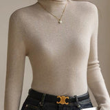 Closette | High Neck Slim Fit Ribbed Knit Top For Woman
