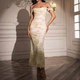 Closette | Off Shoulder Backless Mermaid Dress For Woman