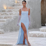 Elegant Open Back Slip Maxi Dress For Woman