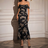 Closette | Off Shoulder Backless Mermaid Dress For Woman