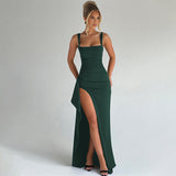 Elegant Open Back Slip Maxi Dress For Woman