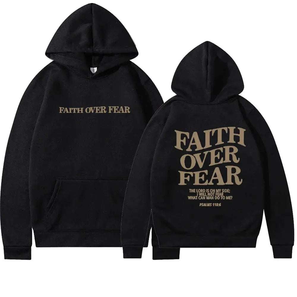 Faith Over Fear Graphic Hoodie For Woman