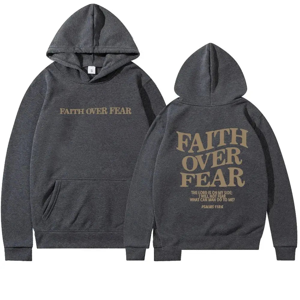 Faith Over Fear Graphic Hoodie For Woman