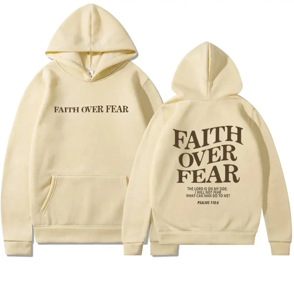 Faith Over Fear Graphic Hoodie For Woman