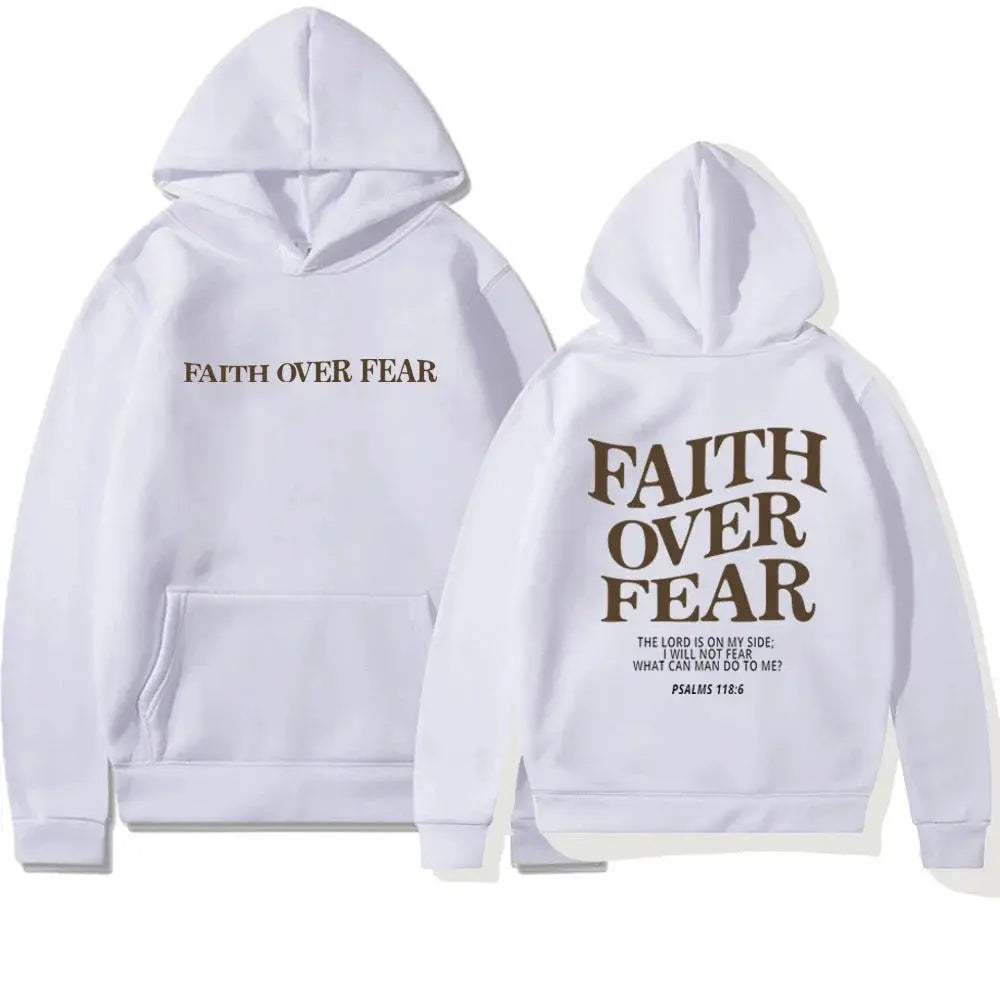 Faith Over Fear Graphic Hoodie For Woman