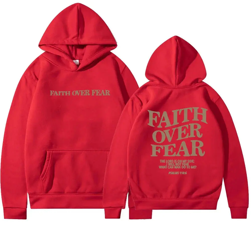 Faith Over Fear Graphic Hoodie For Woman