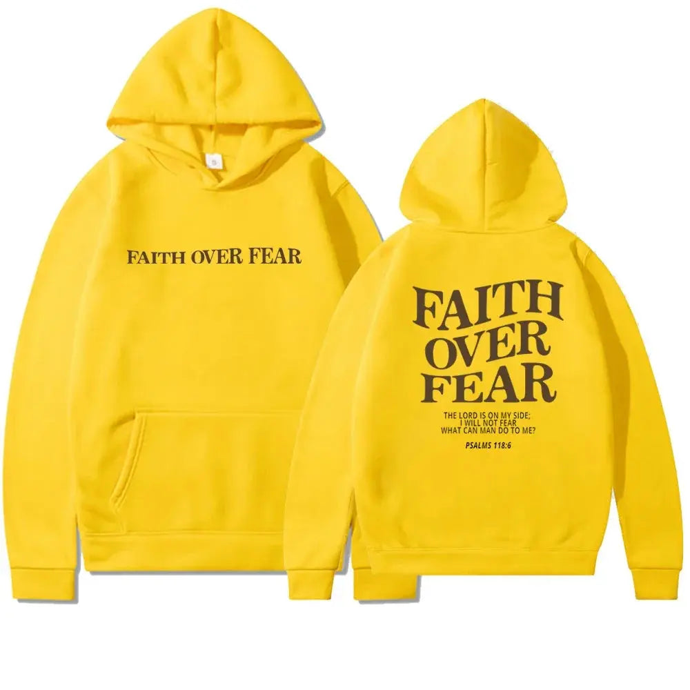 Faith Over Fear Graphic Hoodie For Woman