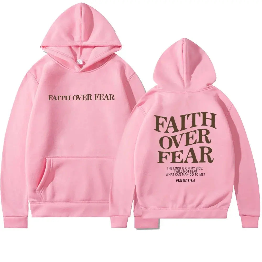 Faith Over Fear Graphic Hoodie For Woman