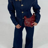 Tailored Denim Jacket and Wide-Leg Jeans Set | Isolde