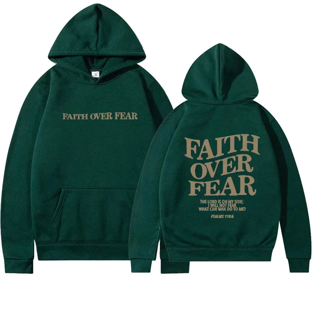 Faith Over Fear Graphic Hoodie For Woman
