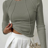 Closette | Structured Seam Long Sleeve Top For Woman