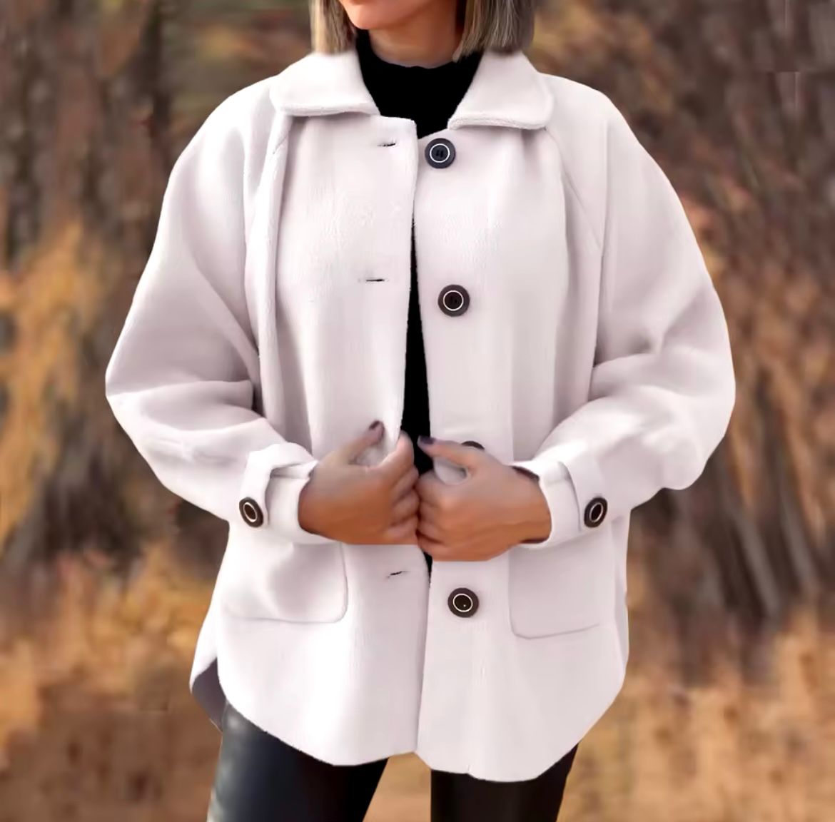 Warm Wool Jacket with Asymmetrical Design | Sable