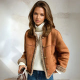 Sheepskin Gilet with Classic Button Front For Woman