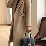 Timeless Long Wool Coat with Double Buttons | Maeve