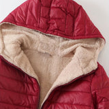 Fleece-Lined Longline Puffer Jacket with Hood | Vicky