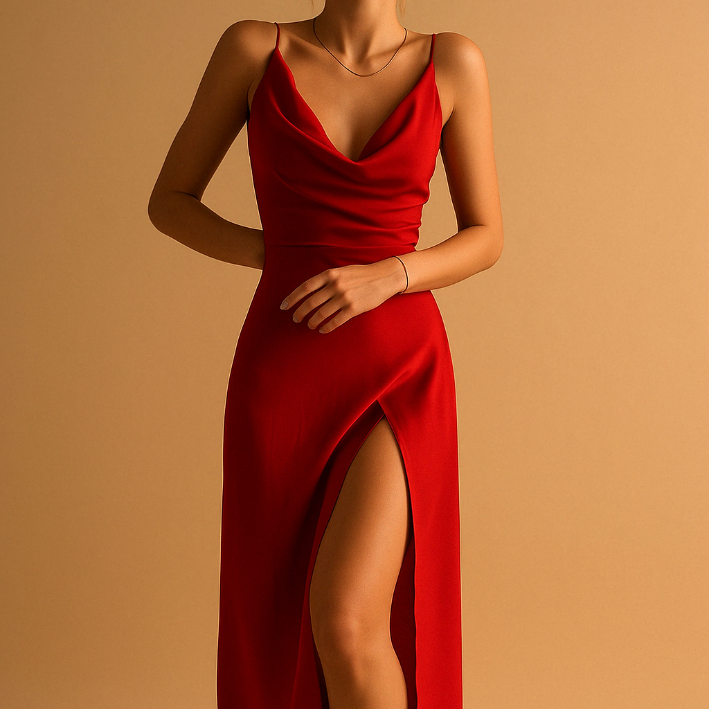 Elegant maxi dress for women with V-neck | Yara