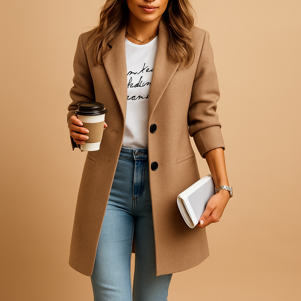 Elegant mid-length coat for women | Mirthe