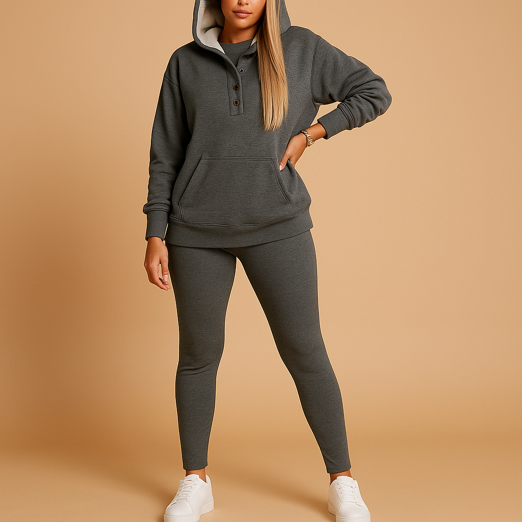 Hoodie and Jogger Set for Women in Soft Fabric | Valerie
