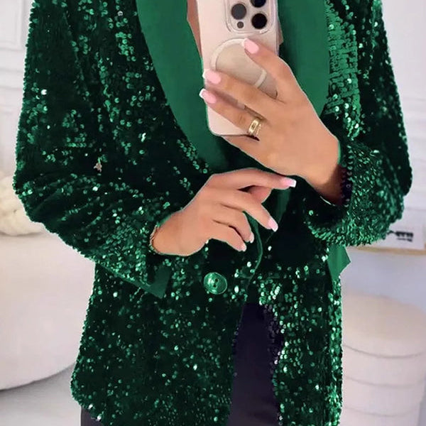 Sequin Blazer with Structured Fit For Woman