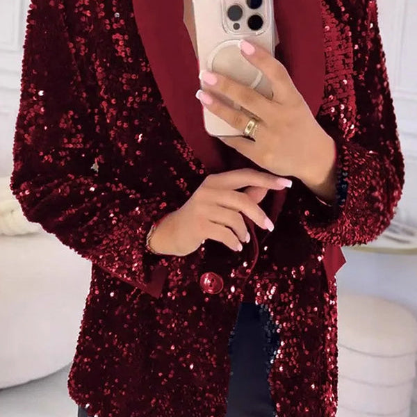 Sequin Blazer with Structured Fit For Woman