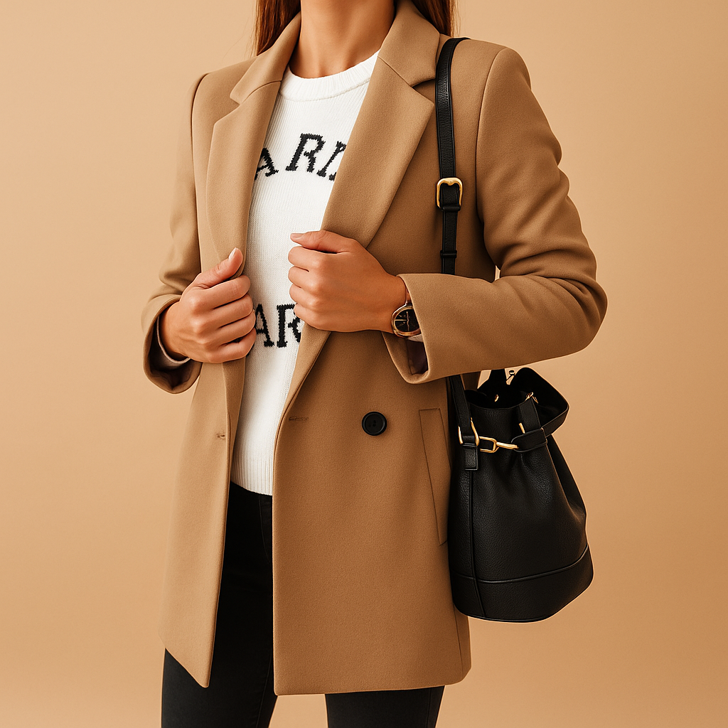 Long elegant women's jacket with a classic cut | Evelien