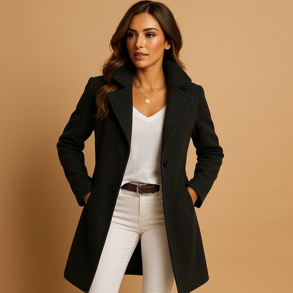 Long elegant women's coat with buttons | Milou