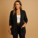 Long V-neck cardigan with pockets for women | Lianne