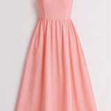 Structured Midi Dress with Spaghetti Straps | Elaris